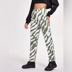 Women’s Zebra Print Straight Leg Pants